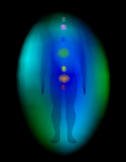 Vibrant blue aura portrait