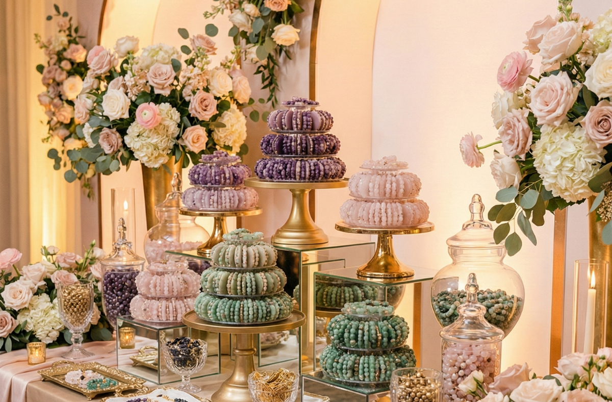 Elegant wedding bracelet bar setup