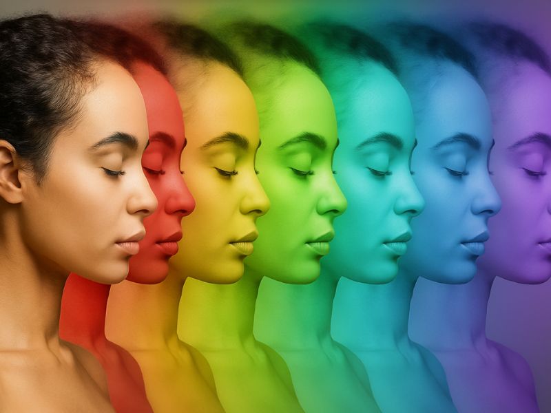 Aura photography portrait of a woman showing chakra colors and energy fields—My Healing Suite, National Harbor, MD