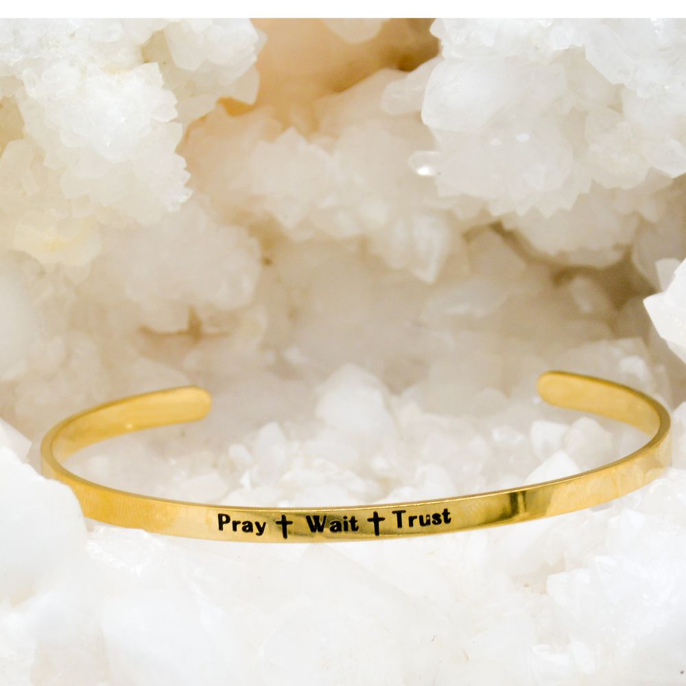 Pray Wait Trust – Empowerment Echoes Cuff Bracelet