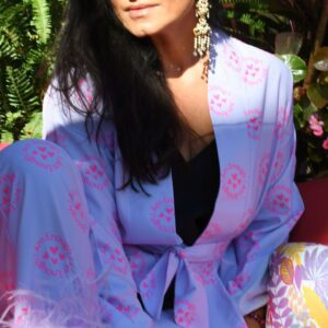 "I Am Enough" Kimono Belted Cardigan – Lavender